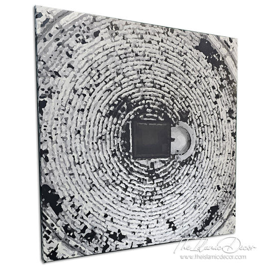 Ready Stock - Printed Series Canvas - Kaaba Bird Eye View (80cm by 80cm)