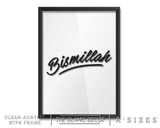 A' Size Frame Acrylic - Bismillah Minimal v2