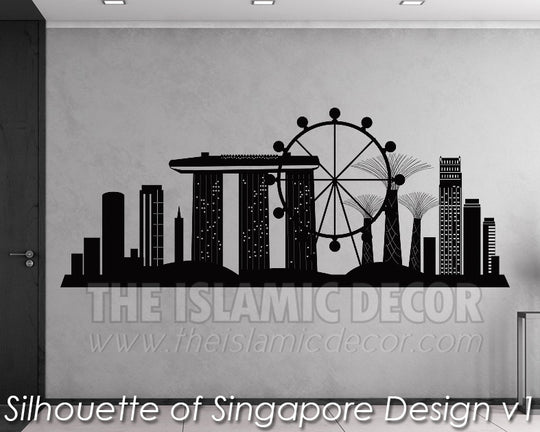 Silhouette of Singapore Design V 01 Wall Decal - The Islamic Decor